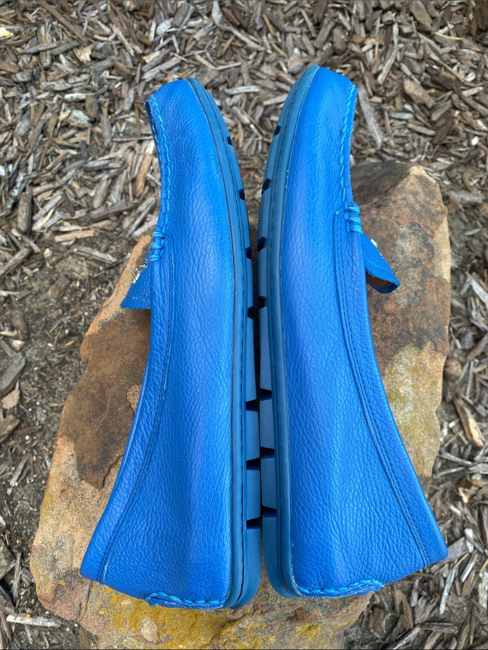 Coach Mary Lockup Blue Leather Flats - Picture 4 of 16